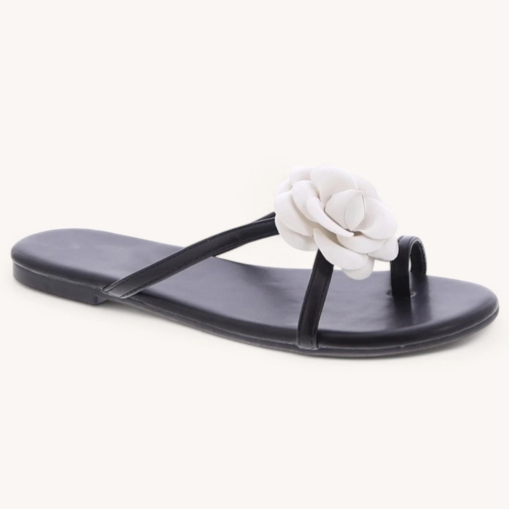 #75553 🛑(6/7.5/8/8.5/9/10) Most Fabulous Camelia Flower Strap Sandal Slides - Picture 3 of 3